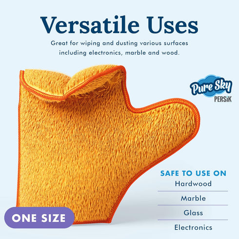 Pure-Sky Microfiber Glove Dusting Mitt, Ultra Microfiber Cleaning Cloth Glove for Home Cleaning