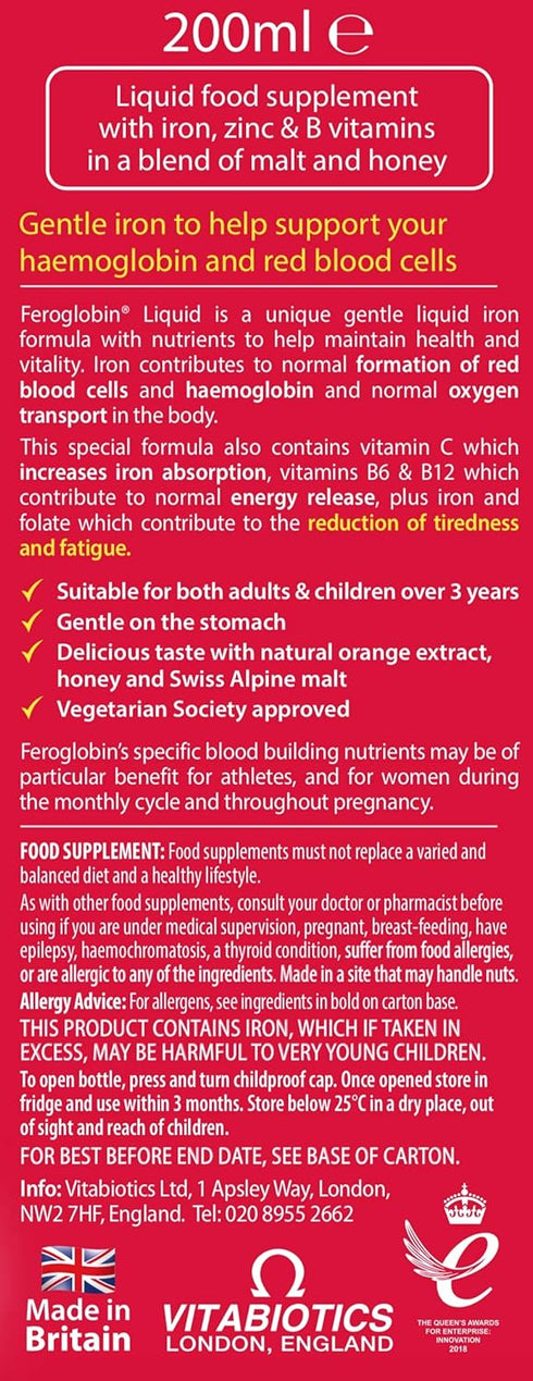 Gentle Iron and Nutrient Liquid, Reduce Tiredness and Fatigue, Natural Iron Source