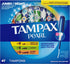 Multipack, 47 Count Tampax Pearl Tampons for Women with LeakGuard Braid, Regular/Super/Super Plus Absorbency