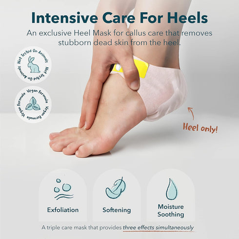 Purederm Exfoliating Heel Mask - 1 Pair Heel Peeling Masks to Gently Remove Calluses
