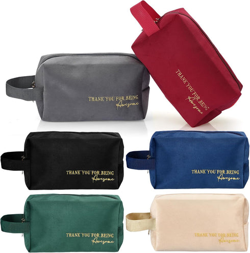 Buryeah Inspirational Velvet Makeup Bag Organizer - Teacher Nurse Appreciation Gift, Thank You Gift for Employee