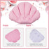 Jetec 3 Pieces Inflatable Bath Pillow with Suction Cups, Soft Terry Cloth Covered Shell Shape Bathtub Spa Pillow for