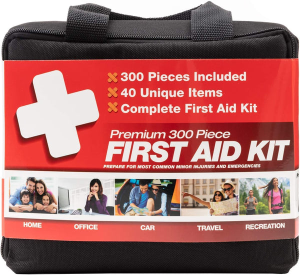 M2 BASICS Professional 300 Piece First Aid Kit - Emergency Medical Supplies for Home, Travel, Office & Kids