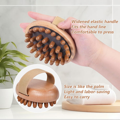 OWIIZI Wooden Scalp Brush Massage Body Tools, Wood Massager for Head Hair Growth Belly Fat Cellulite Multi Functional
