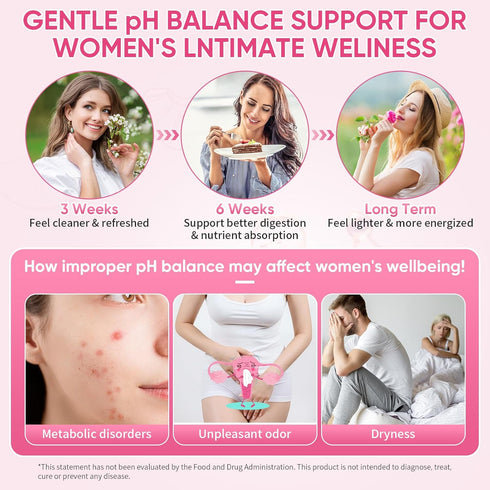 Gummies 60 Gummies Immune Feminine Probiotics with Slippery Elm - Pineapple for Women ph Balance, Vaginal Probiotics