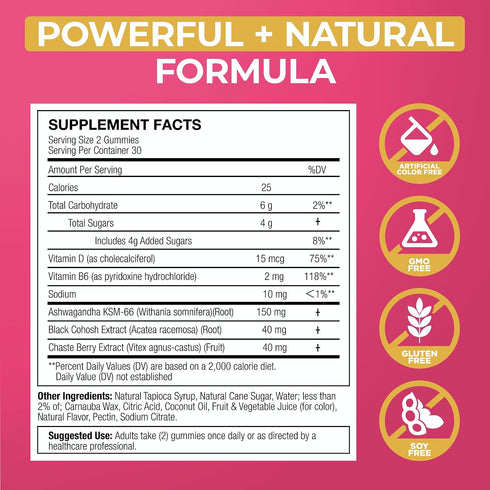 Gummies 60 Gummies (Pack 1) Lubracil Menopause for Women - Menopausal Supplements for Hot Flashes, Night Sweats, Mood