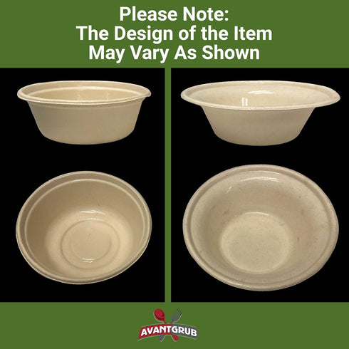 Durable Biodegradable Leak-Proof 11.5 oz Disposable Bowls 25 Pk. Sturdy Plant-Based Gluten-Free Compostable Container
