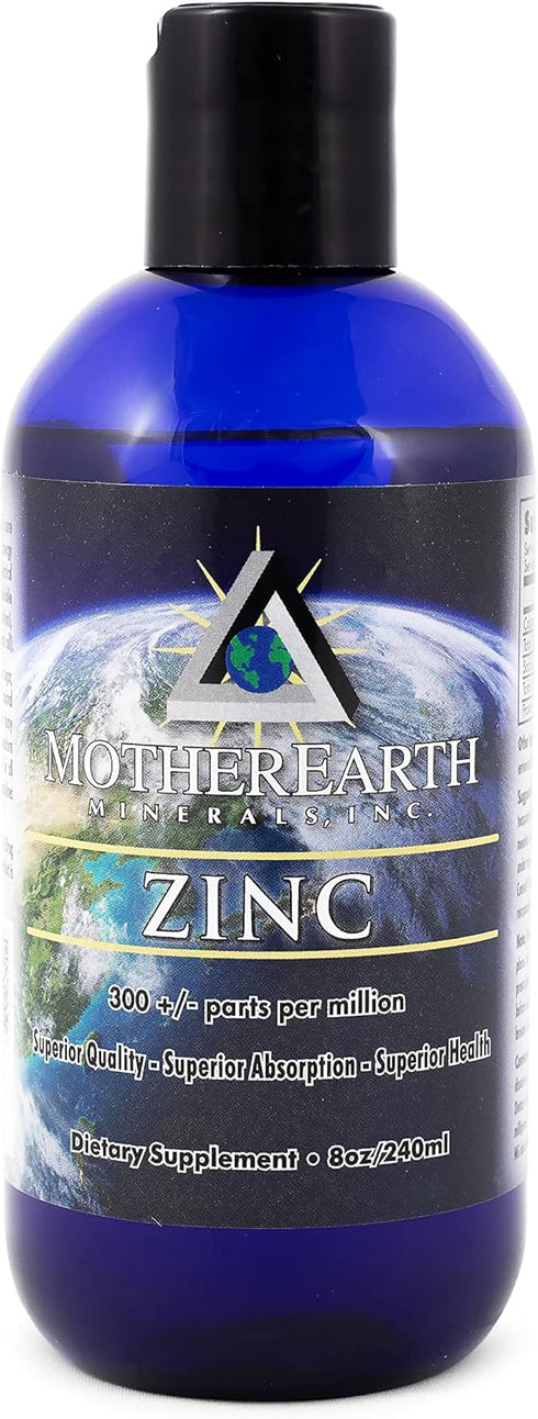 Mother Earth Minerals Zinc, Antioxidant, Aids Assimilation of Vitamins, 8 Ounce, 96 Servings