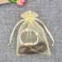 50pcs Gold Organza Sheer Fabric Gifts Wrap Bags, Reusable Drawstring Pouch for Baby Shower Favor, Craft Business