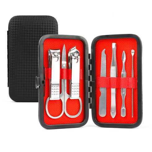 Manicure Set, 8 In 1 Stainless Steel Nail Clipper Kit, Portable Travel Grooming Kit, Christmas Gifts for Men