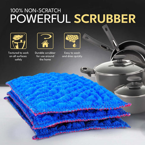 Durable Dish Cloth for Washing Dishes, Reusable Scouring Pad, Non-Scratch Cleaning for Dishes, Pack of 3