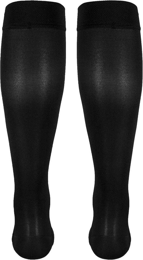 Truform Women's Compression Stockings, 20-30 mmHg, Knee High Length, Open Toe, Black, Medium