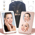 Portable Rechargeable Travel Makeup Vanity Mirror - Dimmable LED Lights, 3 Lighting Modes, Rose Gold
