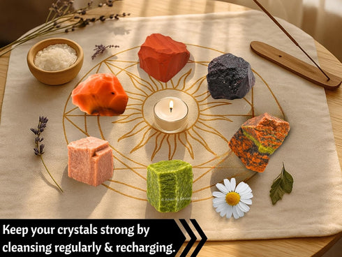 Set 6 Amazing Gemstone Crystals for Fertility Manifestation, of Carnelian, Unakite, Peach Moonstone, Garnet, Red Jasper