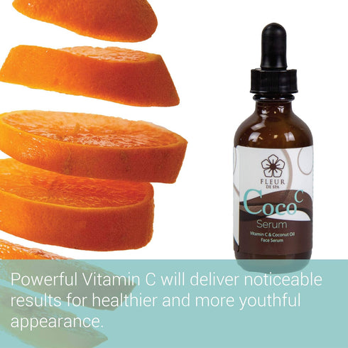 Radiant Skin Boosting Vitamin C & Coconut Oil Face Serum - 2oz Anti-Aging Formula