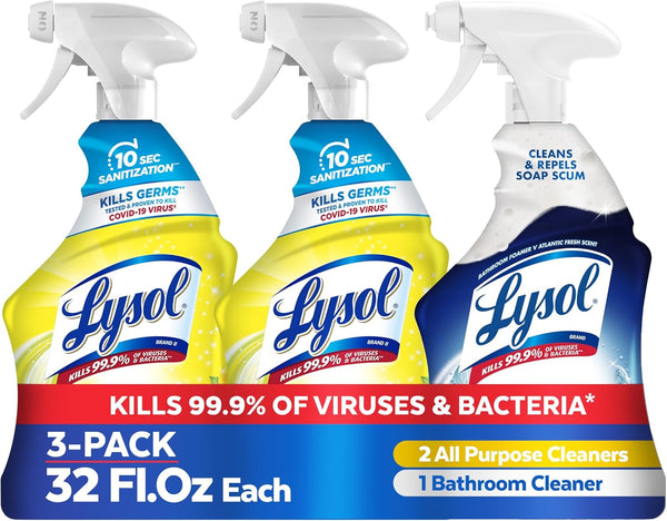 Lysol All Purpose Cleaner Spray, Multi-Purpose Disinfecting Spray & Bathroom Cleaner, Lemon Breeze