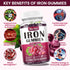 (2 Pack) Iron Gummies Supplement for Women & Men, Vegan Blood Builder with Vitamin C, B12, Folate - Grape Flavor, 120