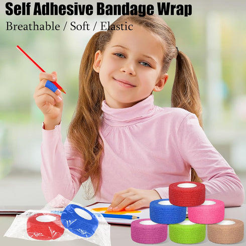 Twavang 6 Pack 1 Inches Ankle(5 Self Adhesive Bandage Wrap Breathable Cohesive Bandage Elastic Tape for Pets, Athletic