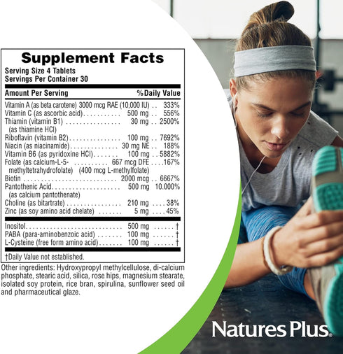 Natures Plus Ultra Hair - 120 Sustained Release Mini Tablets, Pack of 2 for Healthy Hair Growth