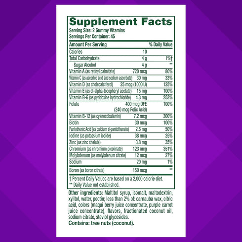 Gummy Immune (1), 90 Count vitafusion Sugar Free Mens Multi Daily Multivitamins, Supports Energy Metabolism, Muscle