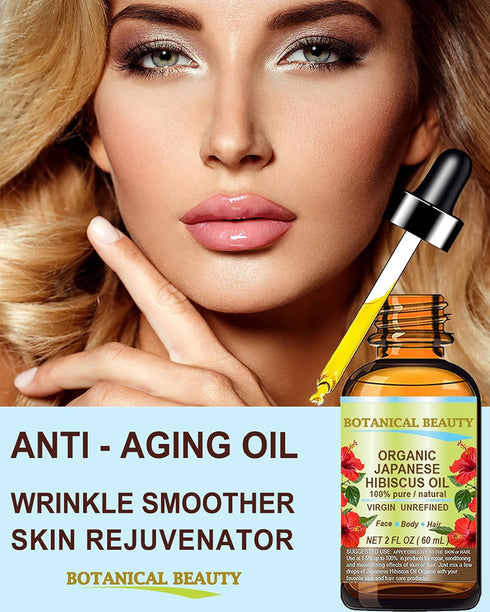 Organic HIBISCUS OIL, 100% Pure Natural Virgin Unrefined Cold Pressed for Face, Skin, Hair Growth (0.5 Fl. oz.)