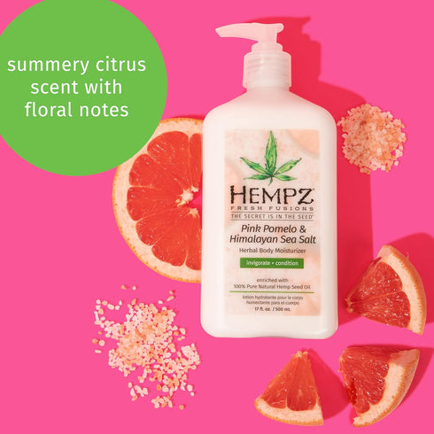 HEMPZ Pink Pomelo & Himalayan Sea Salt Body Lotion, Daily Moisturizing Cream, 17 Fl Oz