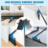 JEHONN Dustpan and Brush Set, 54" Long Handle Swivel Broom, Foldable Dust Pan with Comb Teeth for Cleaning
