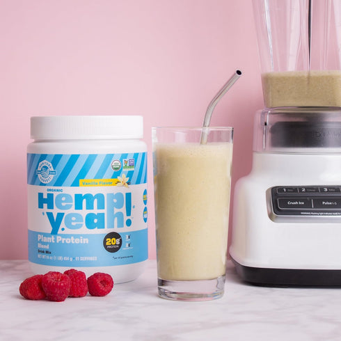 Manitoba Harvest Hemp Yeah! Organic Plant-Based Protein Powder, Vanilla, 16oz, 20g Complete Plant Protein