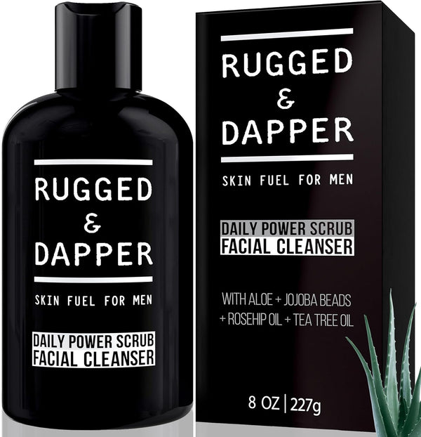 RUGGED & DAPPER - Daily Men's Face Wash + Scrub, 5 Month Supply, Deep Exfoliating Cleanser, Prevents Breakouts, Acne