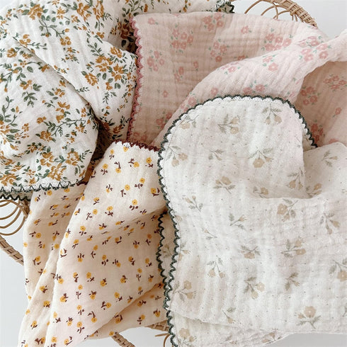 BuLuTu Softer Highly Absorbent Cleaning Cloths, 100% Cotton Cleaning Rags with Fresh Floral Pattern for Home and Kitchen