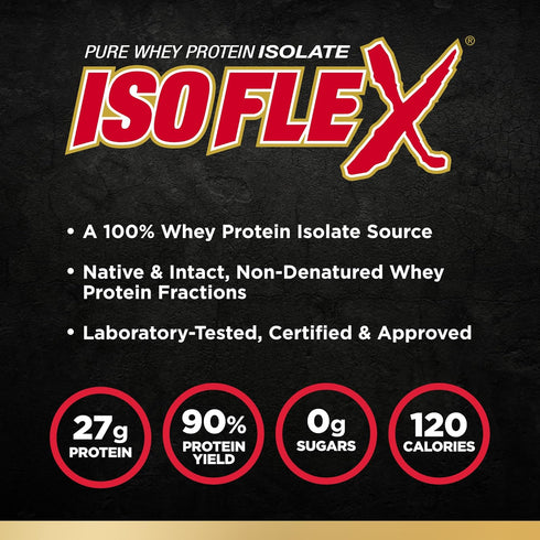 ALLMAX ISOFLEX Whey Protein Isolate, Vanilla, 1 lb, 27 Grams Protein Per Scoop, Zero Fat & Sugar