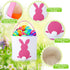 Saintrygo 6 Pieces Easter Bunny Basket Bags for Kids Canvas Easter Eggs Hunt Basket with Handle Gifts Bags Carrying