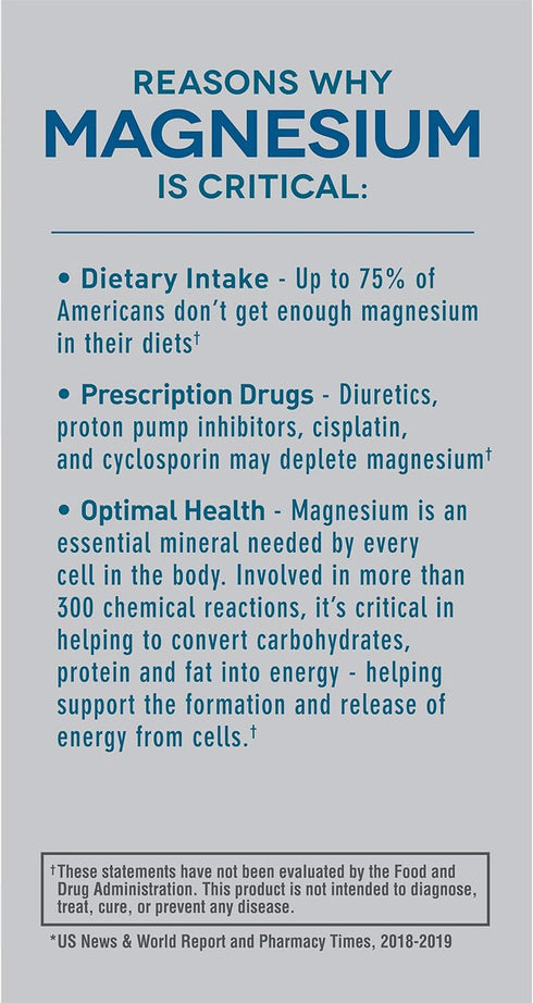 Mag-Ox 400 Magnesium Mineral Dietary Supplement Tablets, 483 mg Magnesium Oxide, 120 Count, Pharmaceutical Grade (Pack