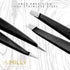 Precision Tweezers Set, Slanted & Pointed Tip High Carbon Stainless Steel Tweezer Kit for Hair Removal