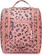 Narwey Small Hanging Cheetah Toiletry Bag, Women Travel Makeup Bag Organizer for Travel Size Essentials Accessories