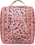 Narwey Small Hanging Cheetah Toiletry Bag, Women Travel Makeup Bag Organizer for Travel Size Essentials Accessories