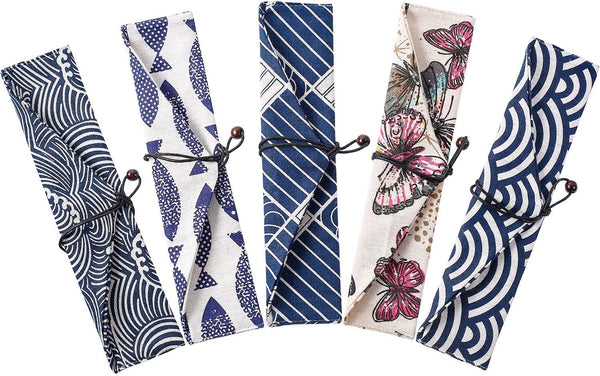 5 Pcs Straw Carrying Pouch Kit, Reusable Straw Bag, Portable Travel Bag for Cutlery and Cleaning Brush Straws
