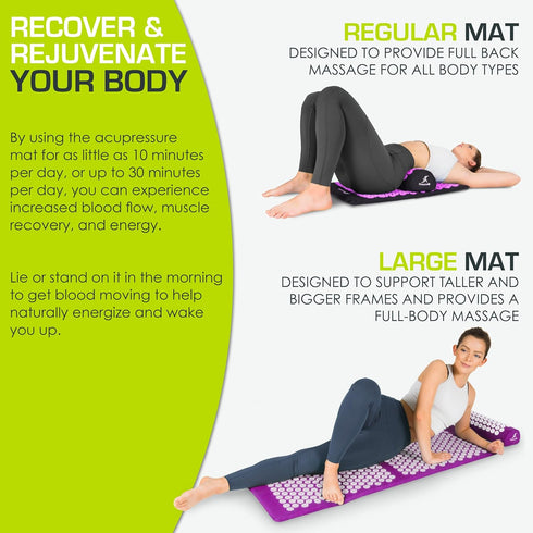 ProsourceFit Acupressure Mat and Pillow Set - Back/Neck Pain Relief and Muscle Relaxation