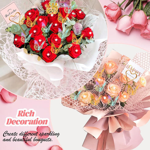 NLXCXUCY 512Pcs 120 3D Flower Wrapping Paper Kit with Sheets Waterproof Floral Wrapping Paper Butterfly Decor