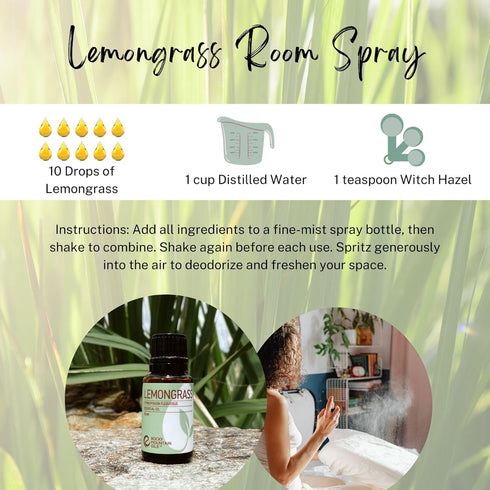 Rocky Mountain Oils Lemongrass Essential Oil - Essential Oils for Diffusers, Topical, Home - 15ml