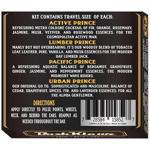 Solid Colognes Travel Variety Gift Set Sampler, Includes 1 Stick of Each of 4 Famous Scents