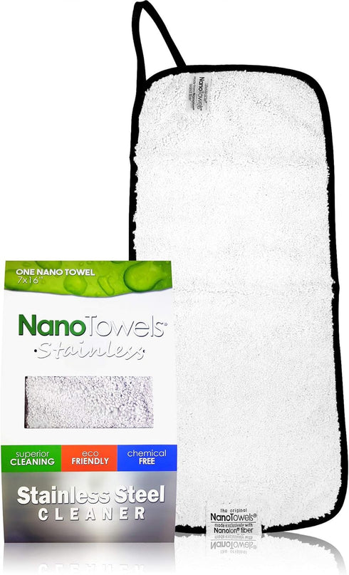Nano Towels 7x16 (1 Stainless Steel Cleaner | The Amazing Chemical Free Stainless Steel Cleaning Reusable Wipe Cloth |