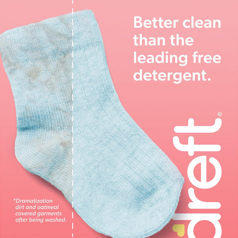 Dreft Free & Gentle Liquid Laundry Detergent, Hypoallergenic, Free of Dyes and Perfumes for Families, 64 Loads