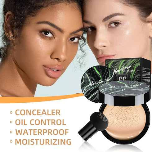 Mushroom Head Air Cushion CC Cream, BB Cream Foundation Makeup, Long-Lasting Moisturizing Concealer for All Skin Types