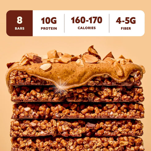 Pack 10g 8 Count Mezcla Puff-Crispy Plant Based Protein Bars - Variety - Healthy Snacks for Adults & Kids - Granola