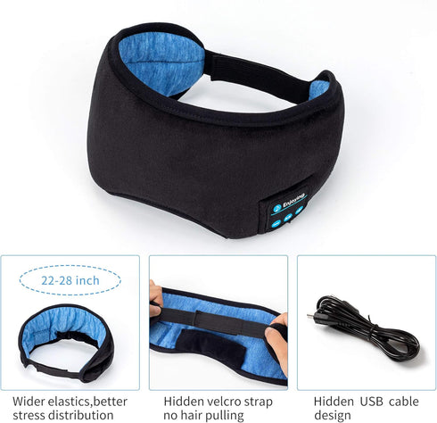 Sleep Headphones Bluetooth Eye Mask, Joseche Wireless Bluetooth 5.2, Handsfree Sleeping Mask with Built-in Speakers