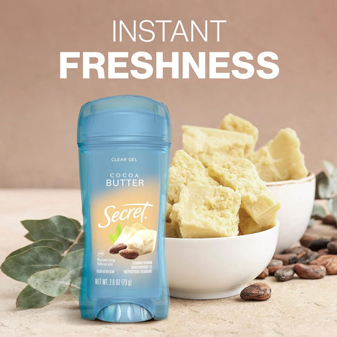 Secret Fresh Antiperspirant Deodorant for Women, 72hr Sweat & Odor Protection, Cocoa Butter Scent, 2.6 oz