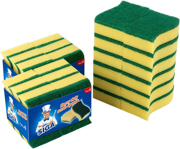 MR.SIGA Esponja de fregado resistente, 24 unidades, 11 x 7 x 3 cm
