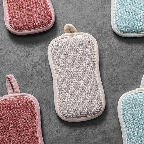WEBGGER 4 Pack (4) Kitchen Scrub Sponge Dual Action Washing Up Cleaner Heavy Duty Scouring Pads Household Cleaning Wash
