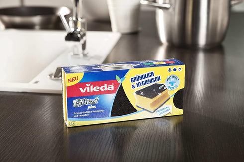 Vileda Glitzi Plus Washing Up Sponge/Thorough, Hygienic and Absorbent by
